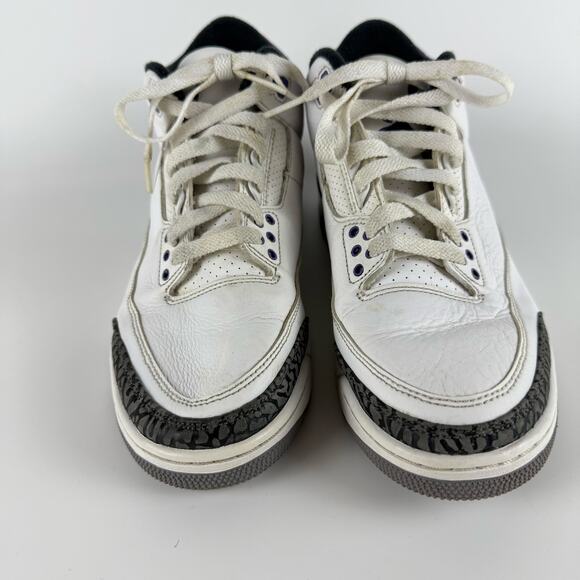 Nike Air Jordan 3 Retro Dark Iris Sneakers Mid Men's 8 Purple White CT8532-105 - Picture 3 of 10